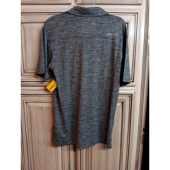 Ski-doo Men’s Medium Grey Short Sleeve Polyester / Spandex Polo Casual Shirt New - Picture 6 of 6